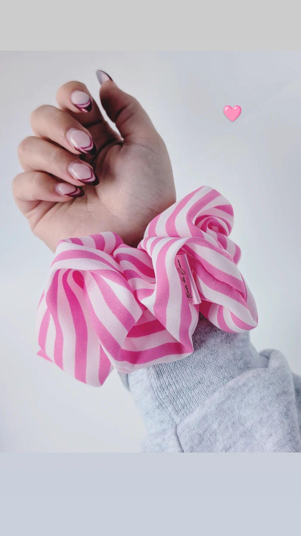Chouchou XL : Lignes roses