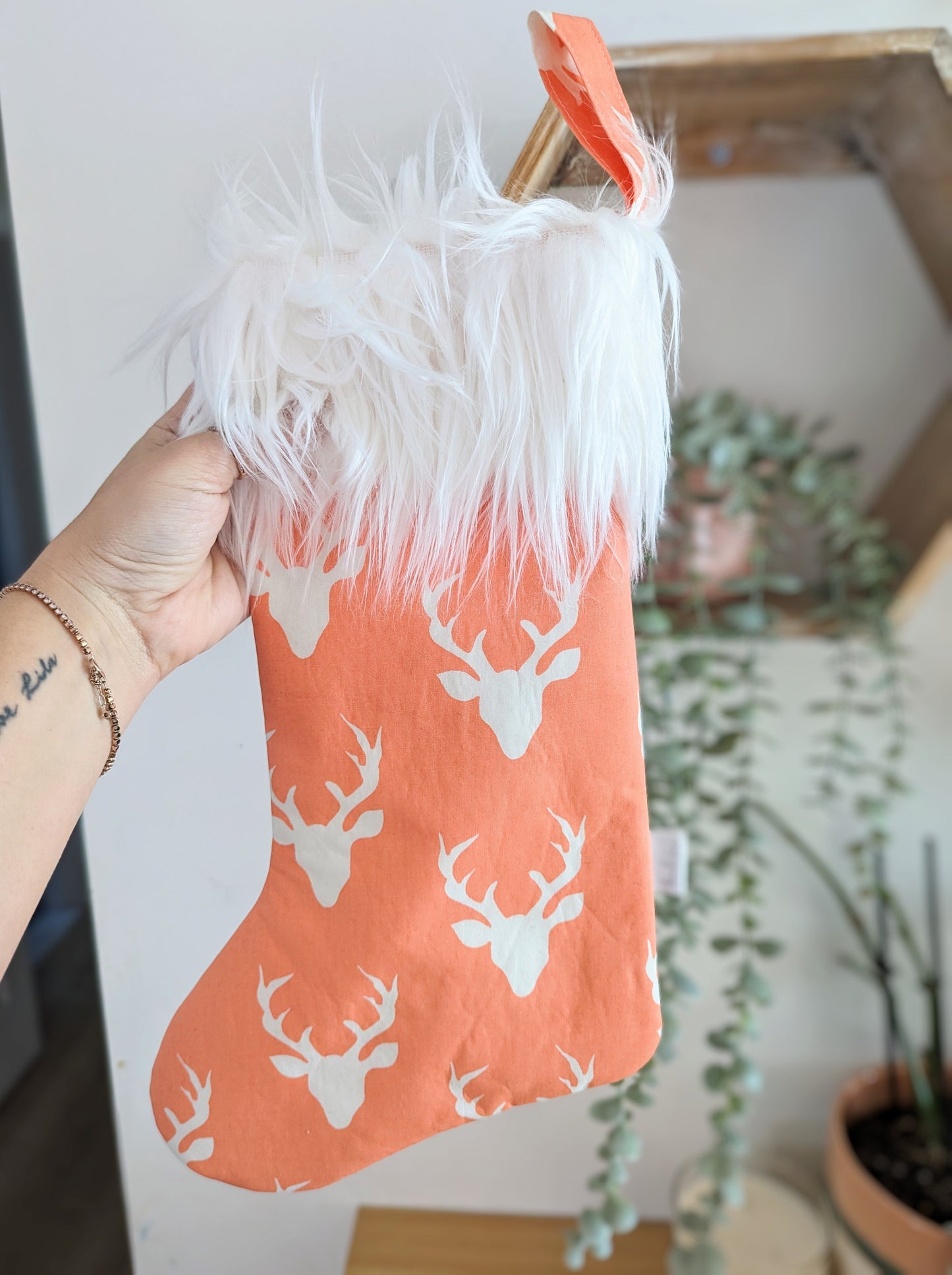 Bas de Noël : Renne Orange