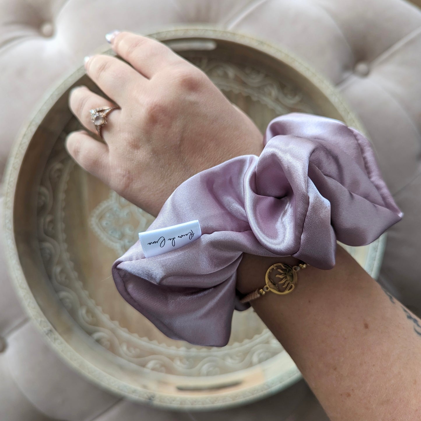 Chouchou XL : Satin Pétale de rose lilas