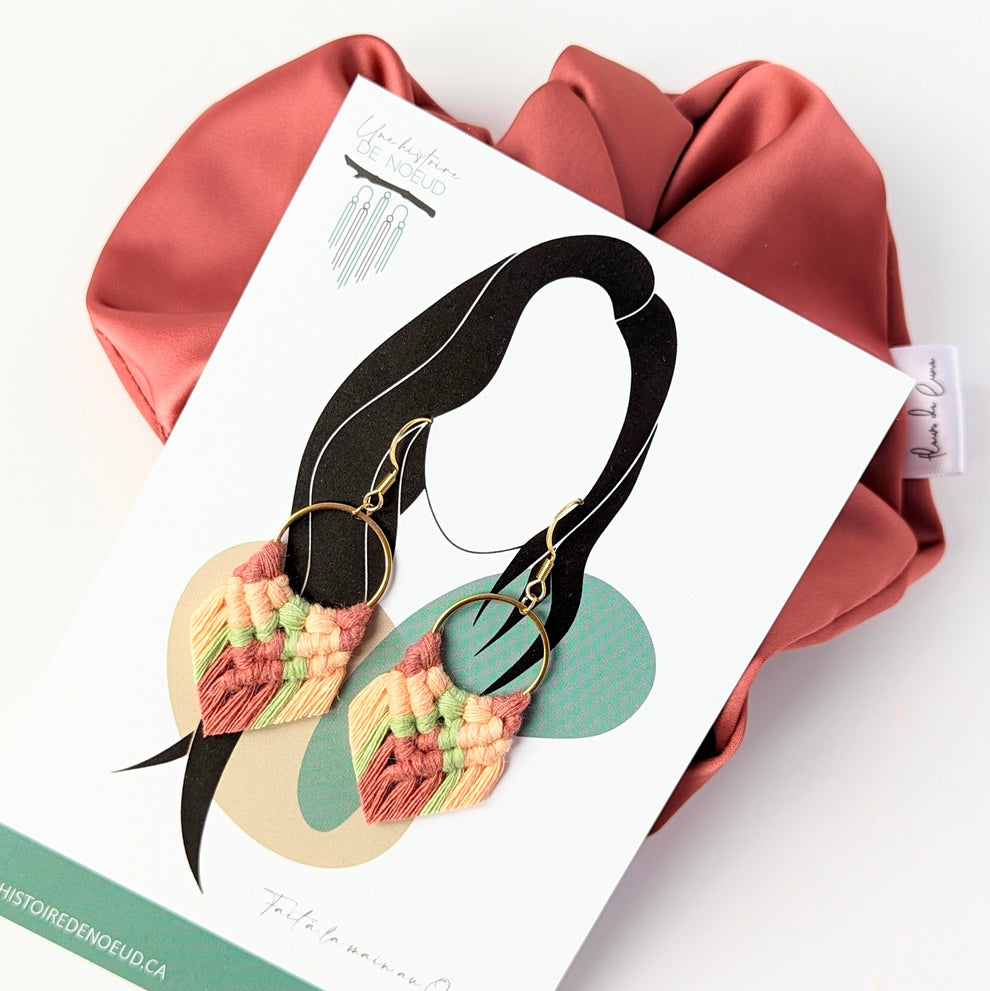Boucles d'oreilles : Fruit tropicaux tricolore