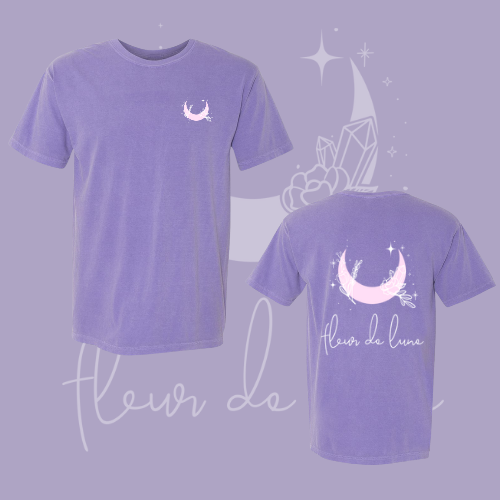 Vêtements FDL (pré-commande) : T-Shirt Fleur Violet logo rose