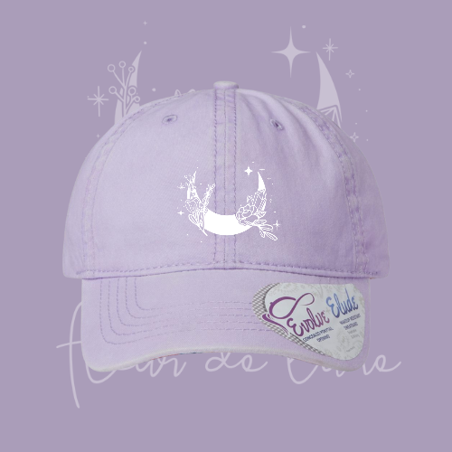 Casquette FDL (pré-commande) : Lilas logo brodé blanc / motifs intérieur