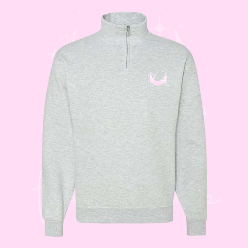 Vêtements FDL (Pré-commande): Molleton à col gris logo rose