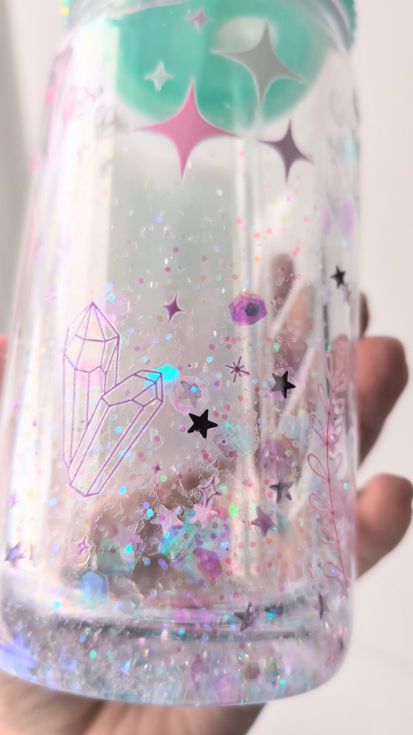 Verre snowglobe : Fleur de Lune