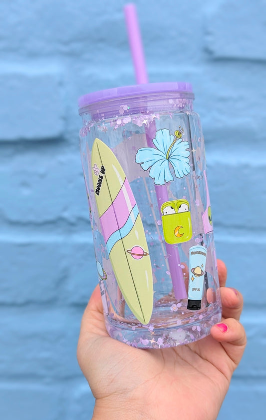 Verre snowglobe : Spaced out Summer Mauve