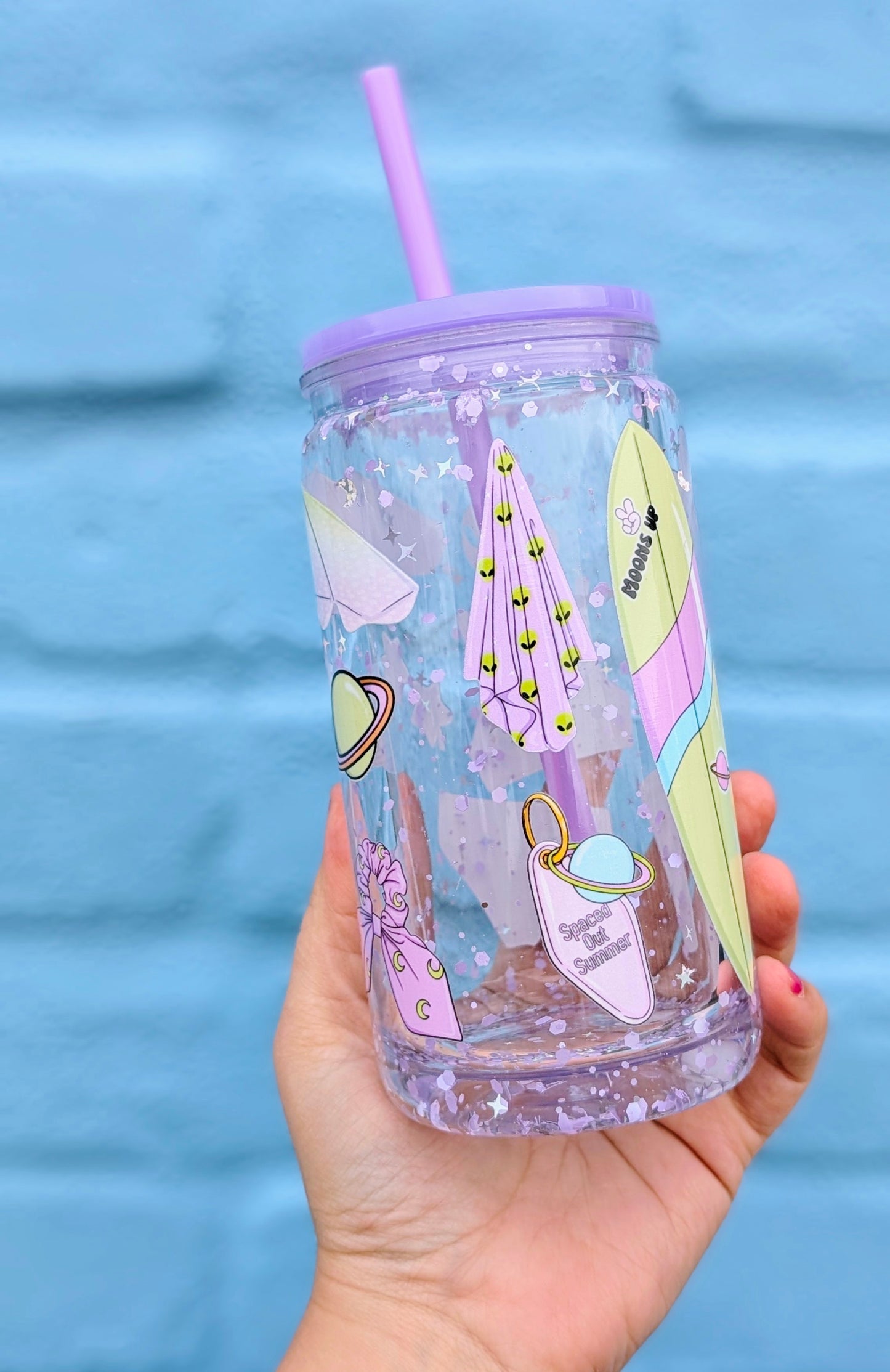 Verre snowglobe : Spaced out Summer Mauve