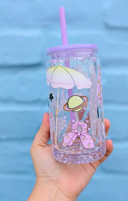 Verre snowglobe : Spaced out Summer Mauve