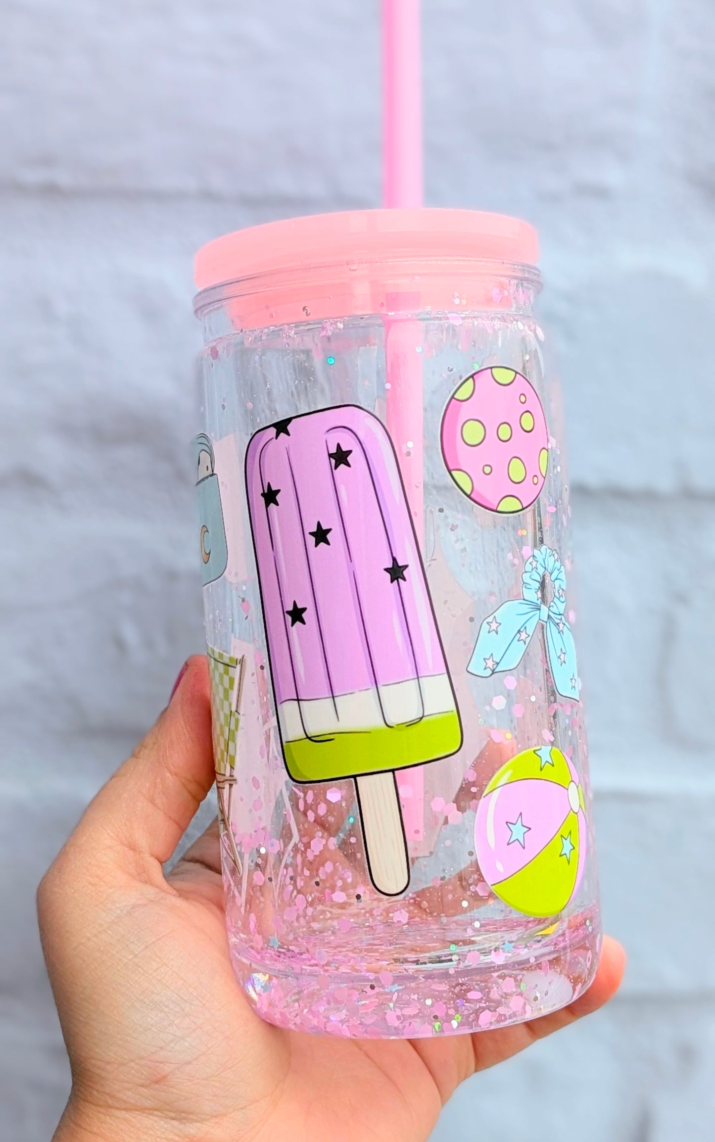 Verre snowglobe : Spaced out Summer Rose