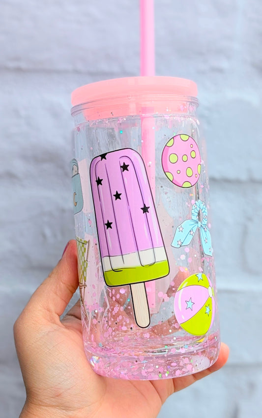 Verre snowglobe : Spaced out Summer Rose