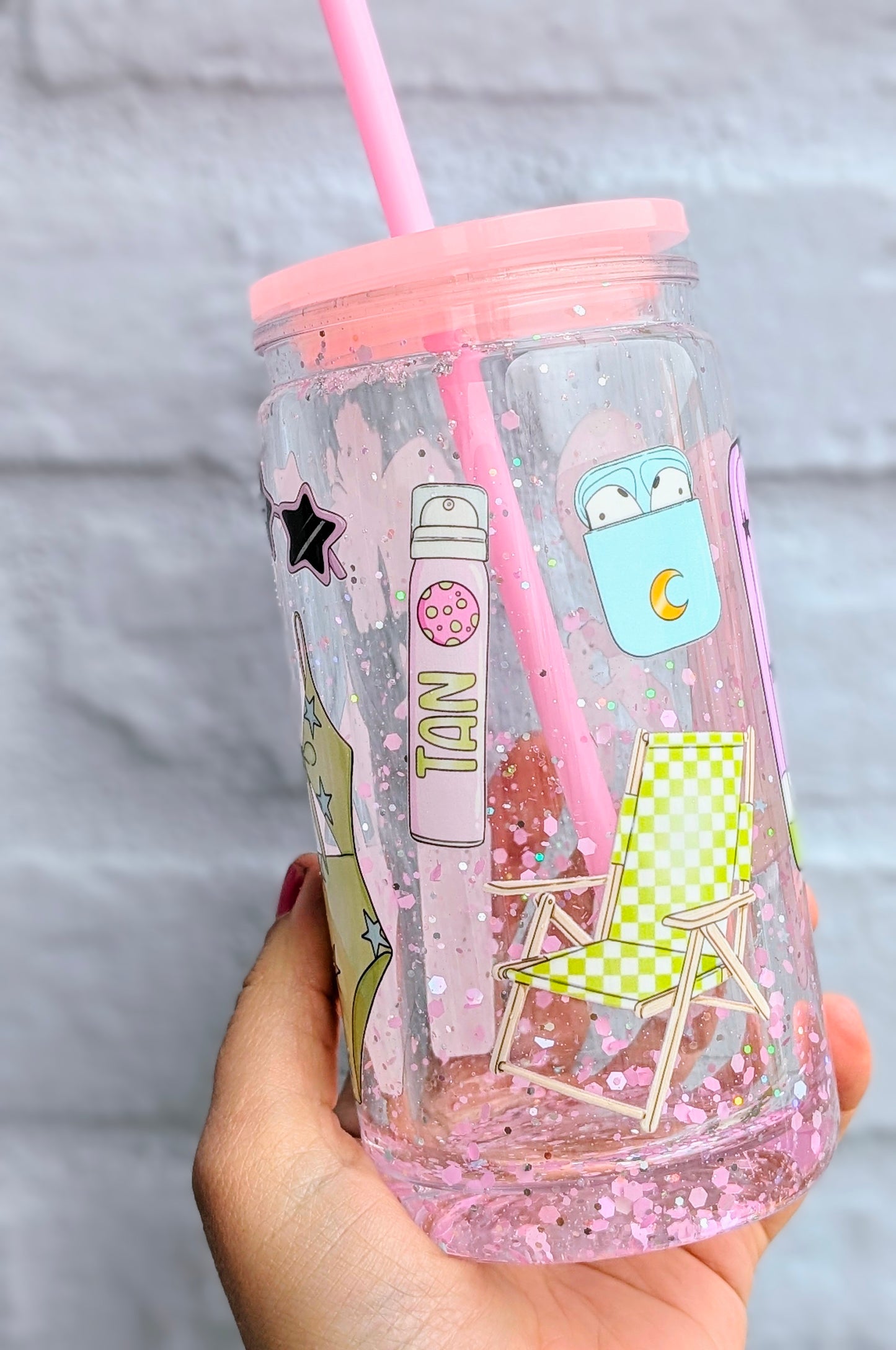 Verre snowglobe : Spaced out Summer Rose