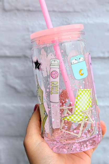Verre snowglobe : Spaced out Summer Rose
