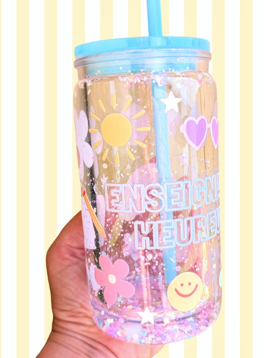 Verre snowglobe : Enseignante Heureuse
